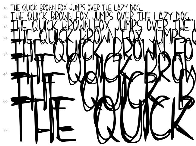 Scraggly font waterfall