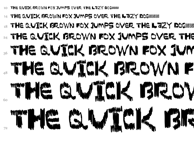 Scratch Times font waterfall