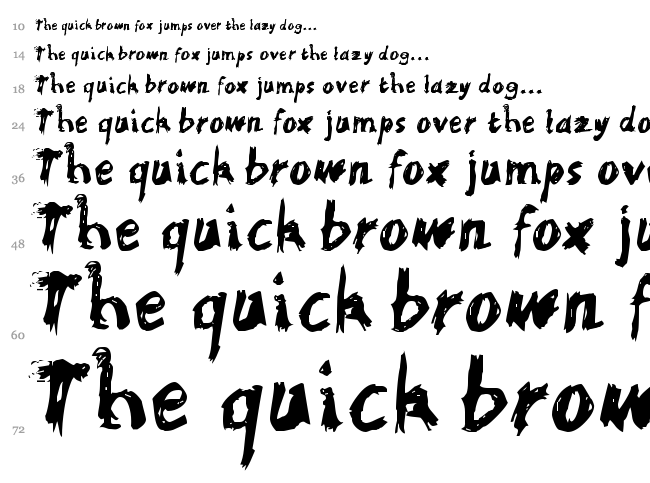 Scratchy font waterfall