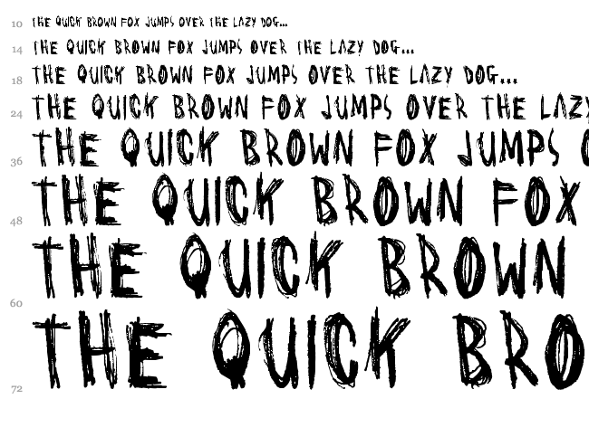 Scrawl font waterfall