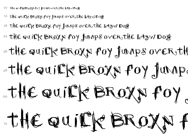 Scretch font waterfall