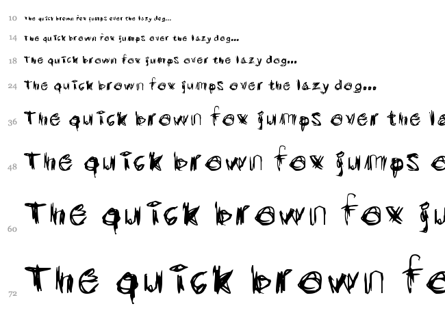 Scribblicious font waterfall
