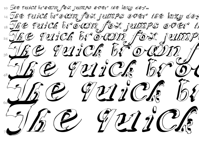 Scripteria Cola + Gummy + Toid font waterfall