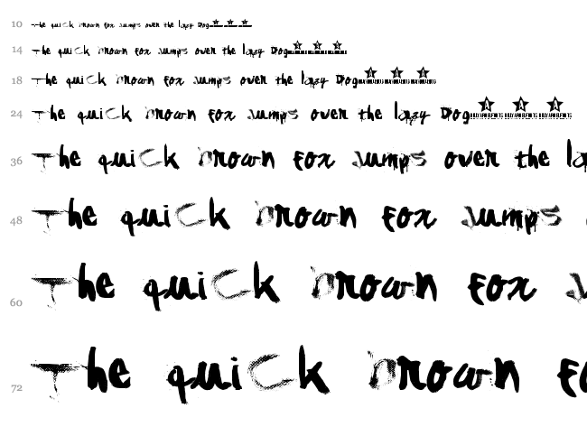 Shanked font waterfall