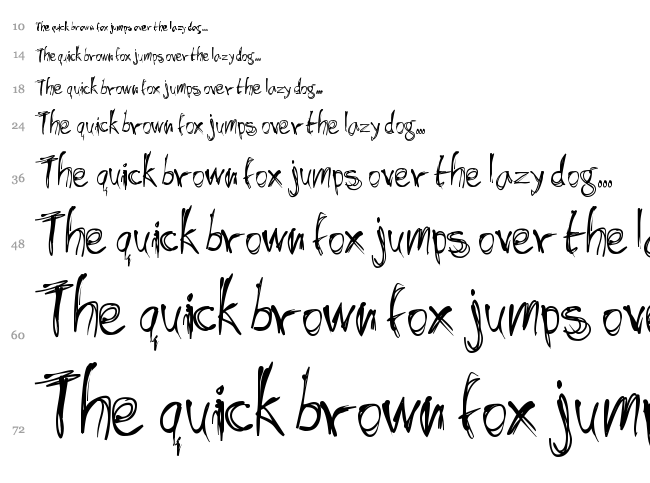 Shockheaded font waterfall