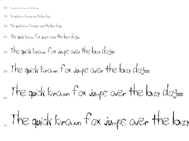 Simple Lucky font waterfall