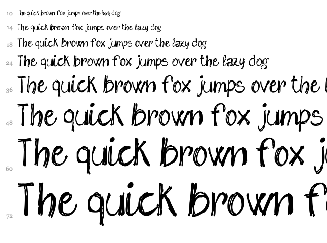Sketch Me font waterfall
