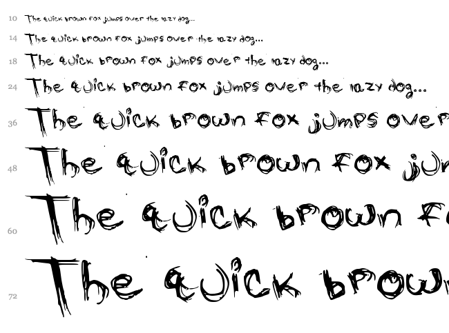 Sketched font waterfall