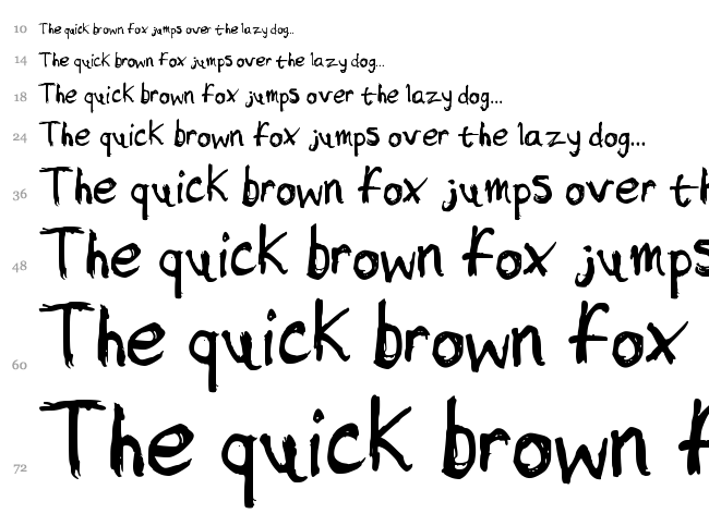 Sketchy font waterfall