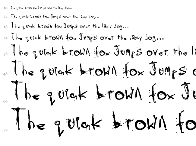 Skratchy the Spook font waterfall