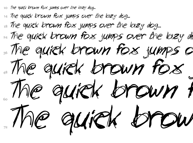 Slantorama font waterfall