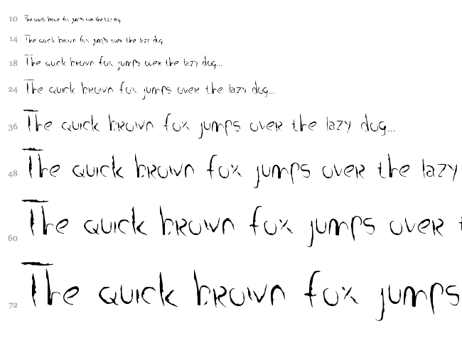Smudged Alphabet font waterfall