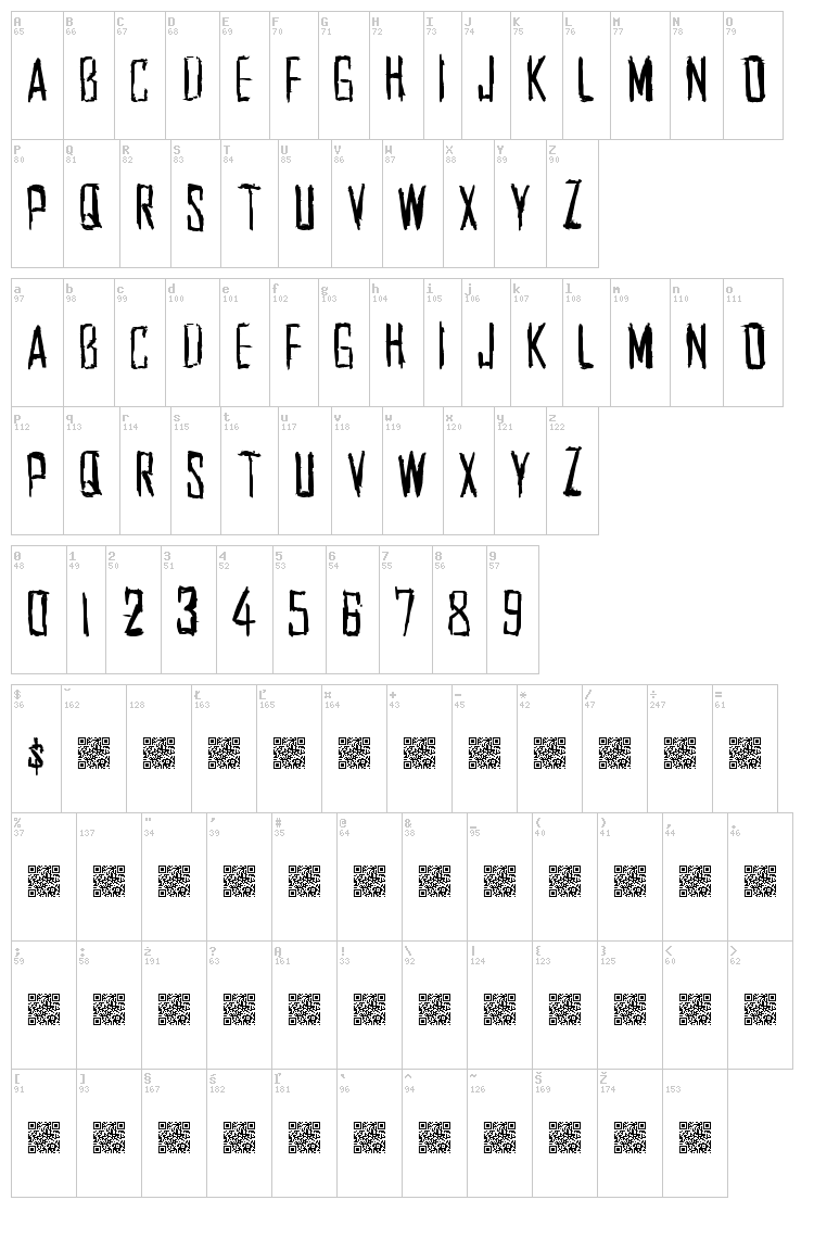 South West font map