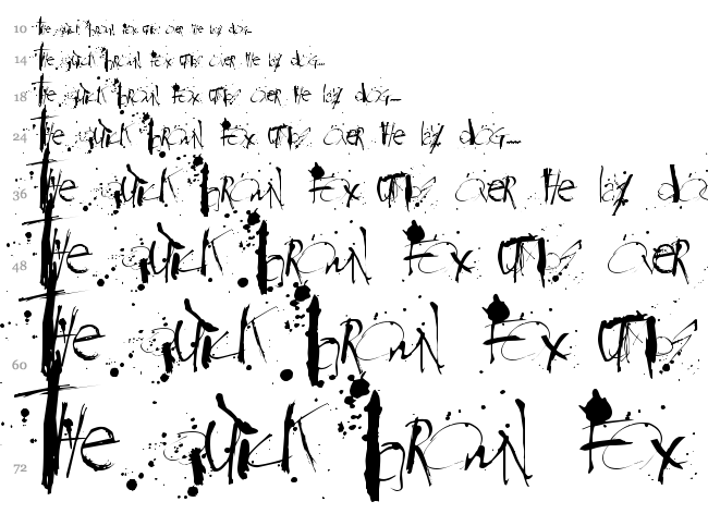 Steadmanesque font waterfall