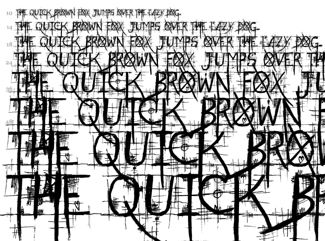 Street Gothic font waterfall