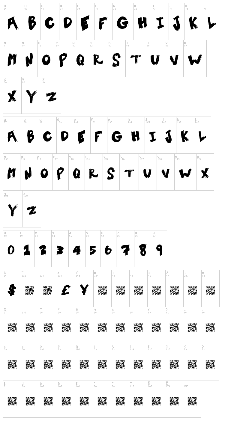 Tent Sale font map