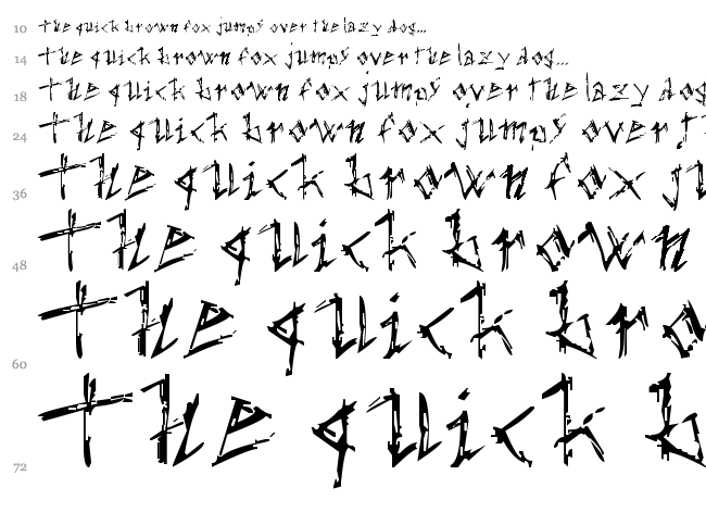 The Dark Ages font waterfall