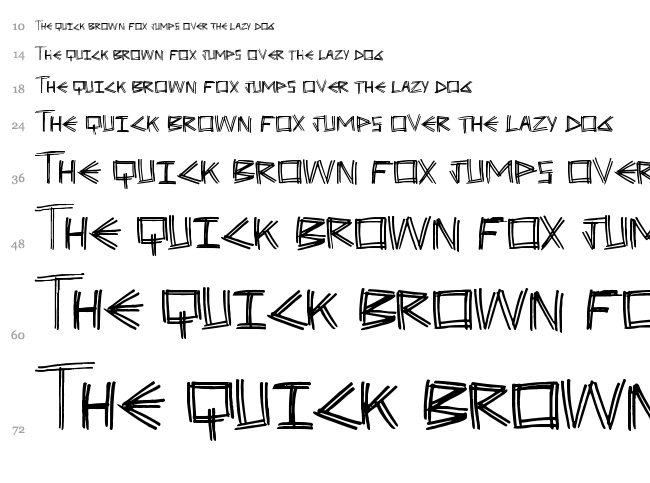 Two Stick font waterfall