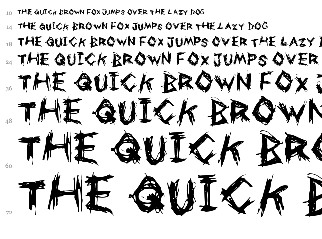 Uneasy font waterfall