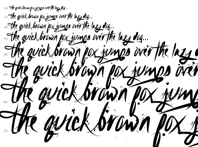 Unfolding Tragedy font waterfall