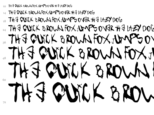 Vibratte Letters ! font waterfall