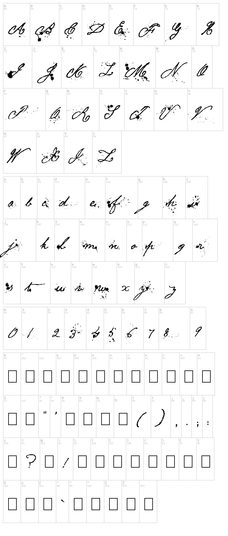 War letters font map