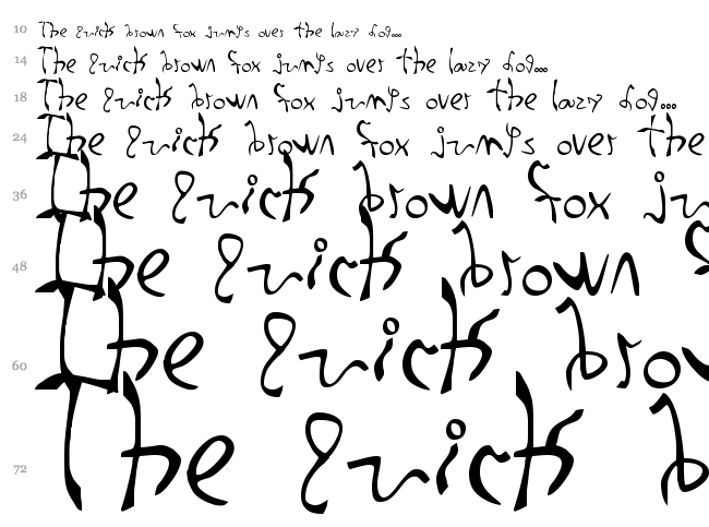 001 Stretched-Strung font waterfall