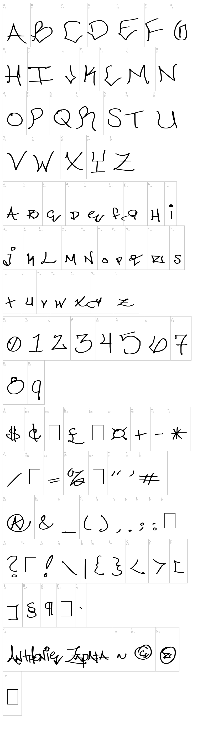 ChicagoHoodZZ font map