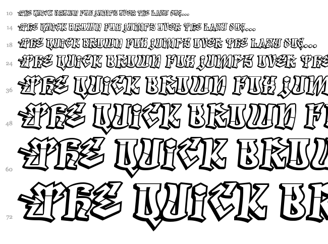 Degrassi font waterfall