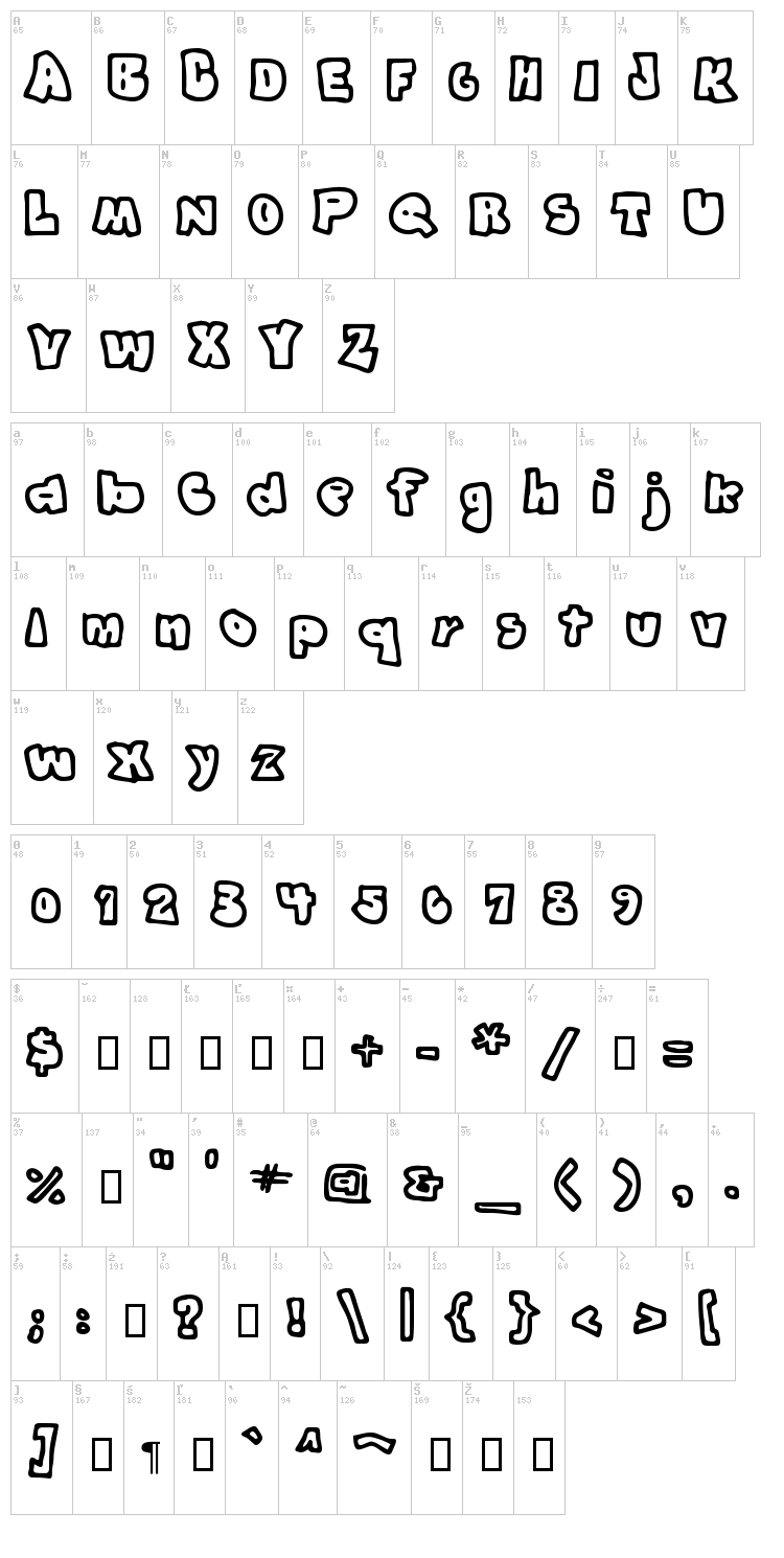 Graffiti font map
