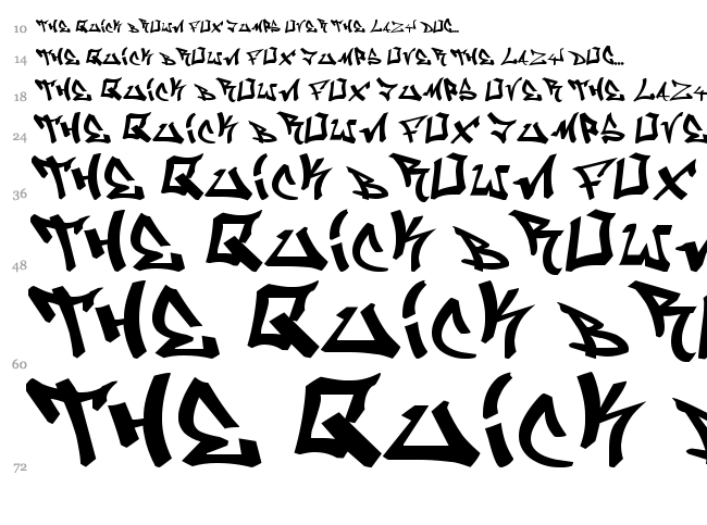 Graffiti font waterfall