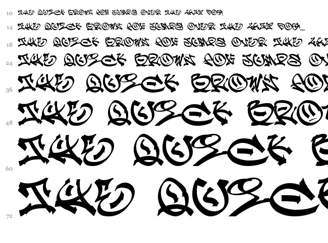 Graffpity font waterfall