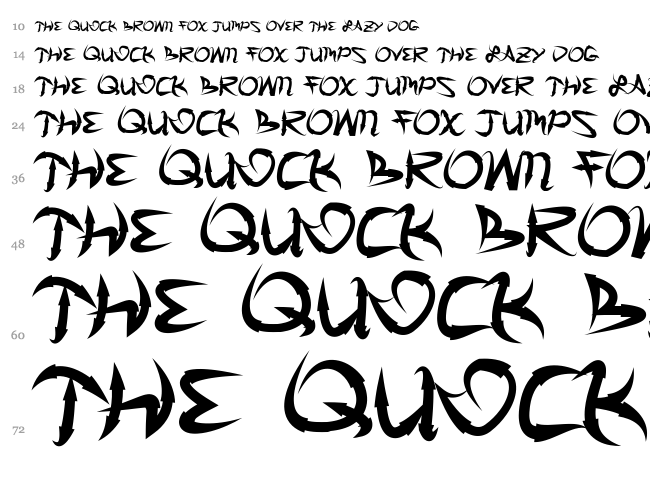 Great Arrows font waterfall