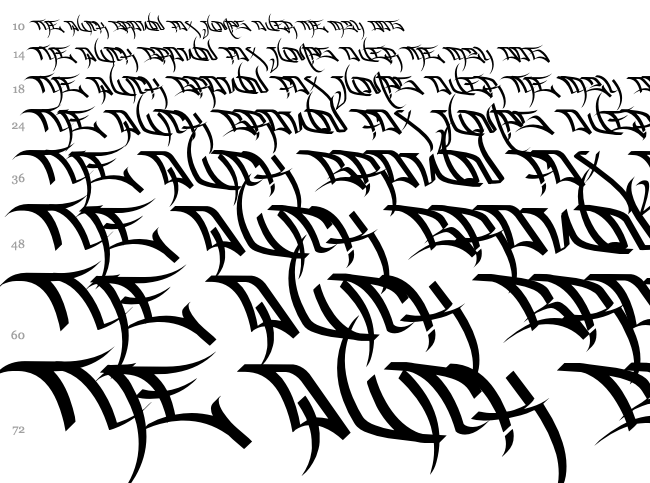HardWay font waterfall