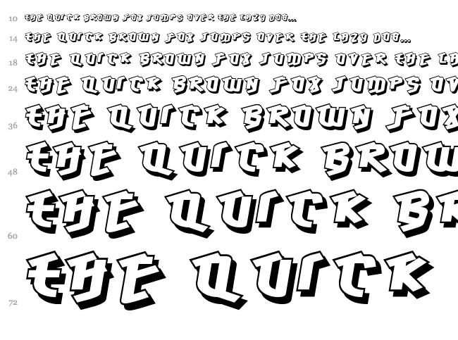 Hawkeye font waterfall