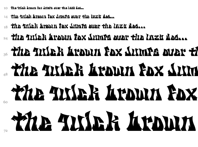 KZ Gravity font waterfall