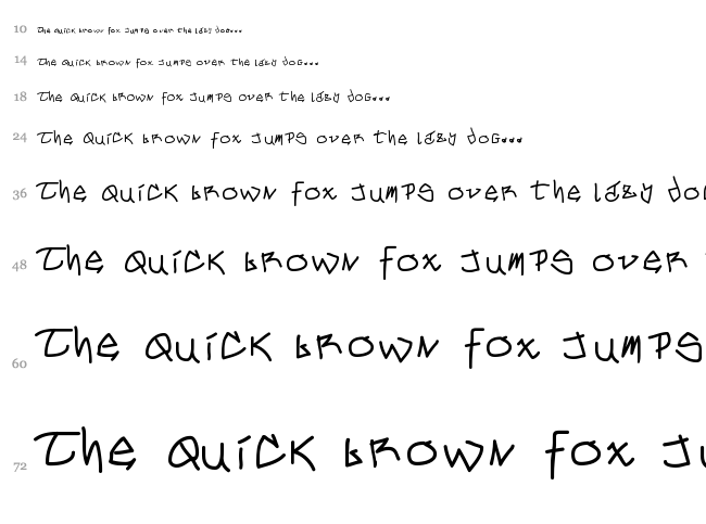 Mouse Graffity font waterfall