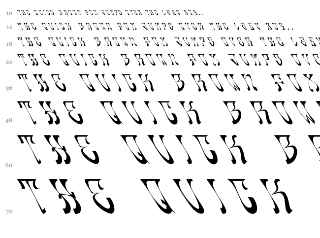 Oldskool font waterfall