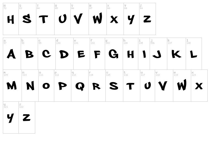 Philly Sans font map