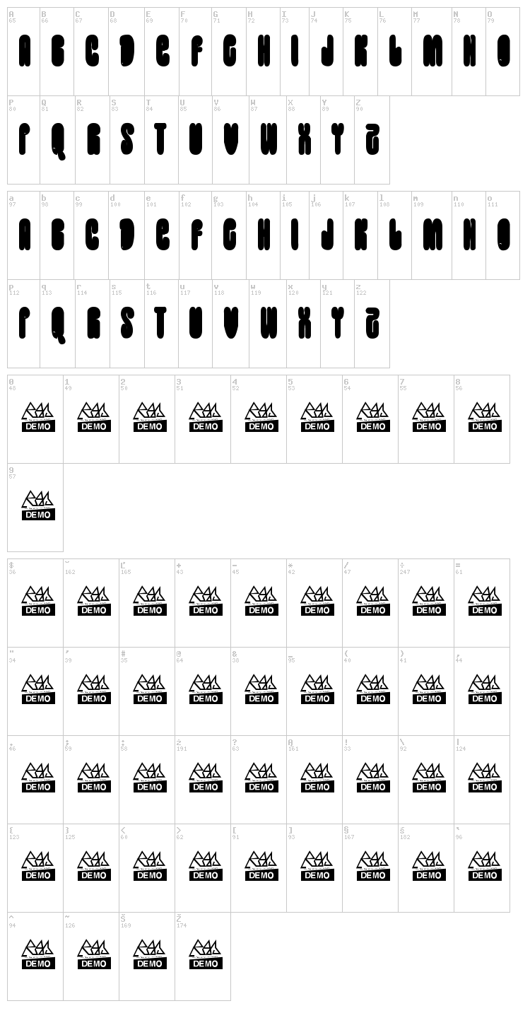 Plop font map