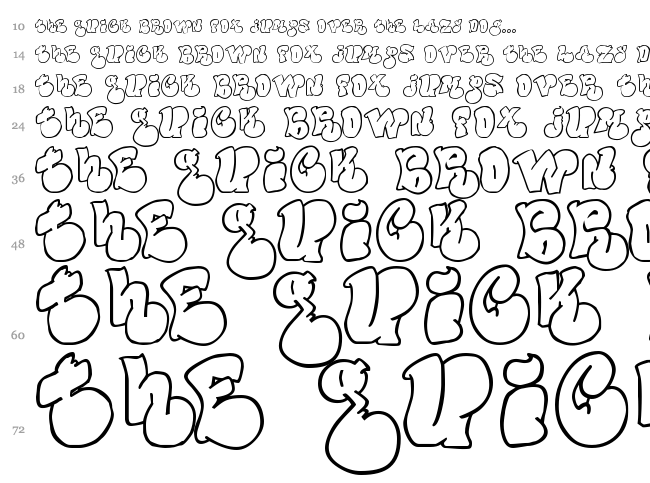 Political Graft font waterfall