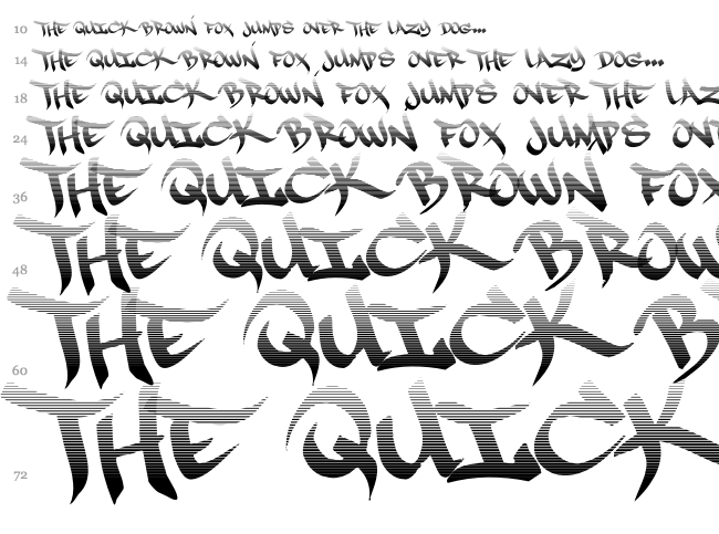 RapScript font waterfall