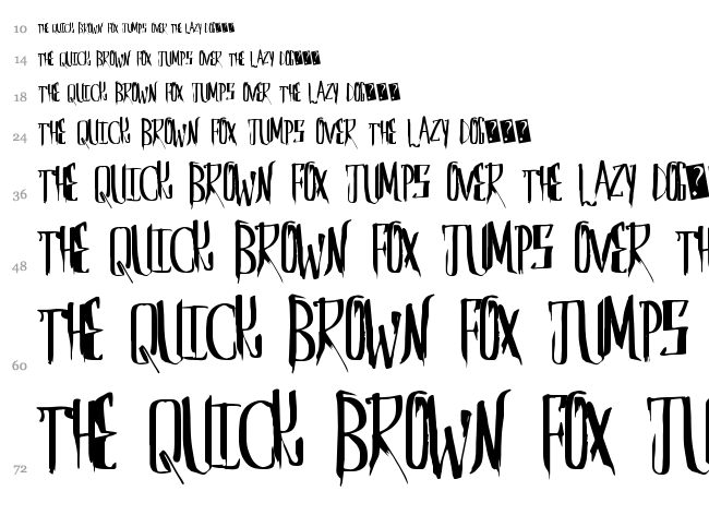 Saber Husk font waterfall