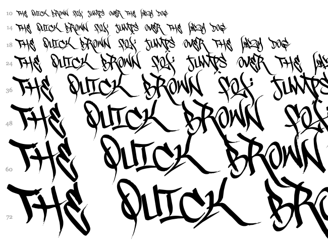 Scrawl 3rd font waterfall