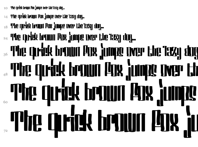Servin' For Salute font waterfall