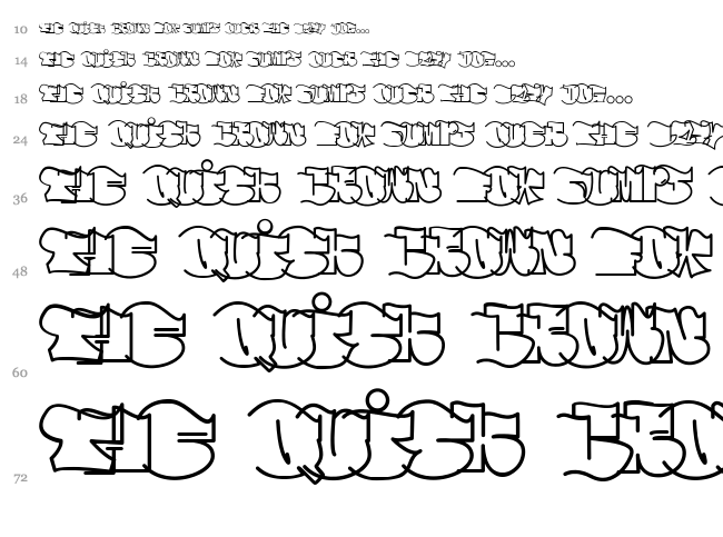 Spew font waterfall