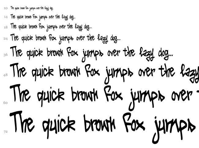 Tag It Yourself font waterfall