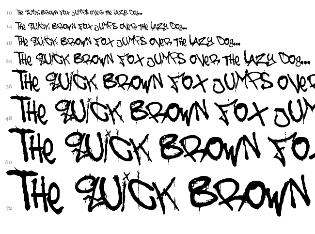 The Battle Continuez font waterfall