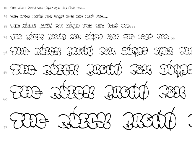 Throwupz font waterfall