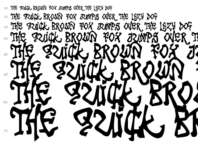 Tribal Funk font waterfall